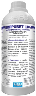 Ципровет 10% - антибактериальный раствор для орального применения (1 л)   